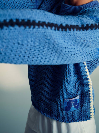 | Tom Daley Chunky Knit Jumper Soft Blue | Men