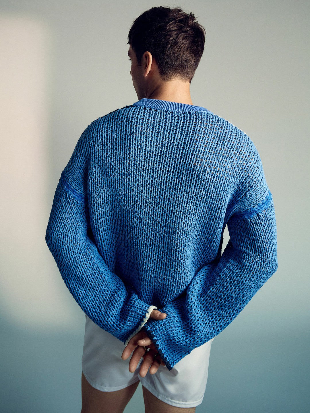 | Tom Daley Chunky Knit Jumper Soft Blue | Men