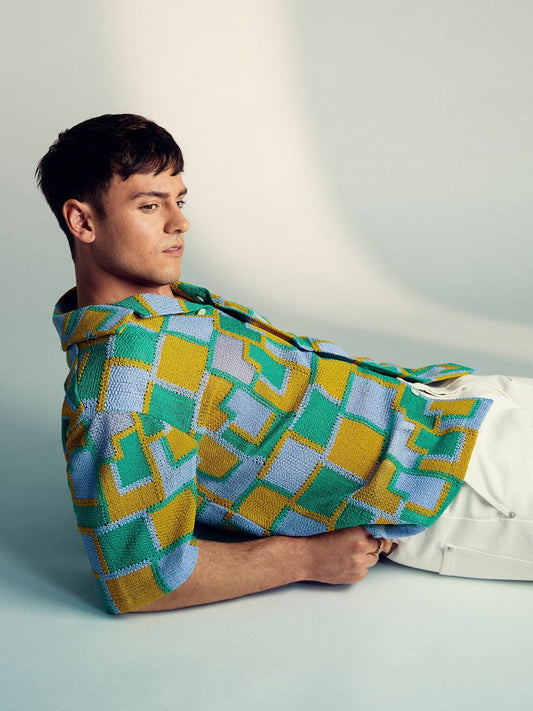 | Tom Daley Tile Crochet Shirt Yellow/Green/Blue Multi | Men