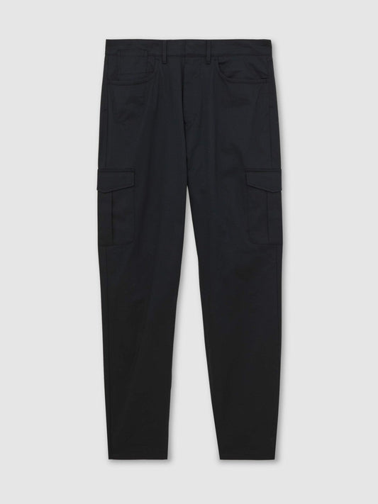 Cotton-Lyocell Cargo Trousers Navy | Men