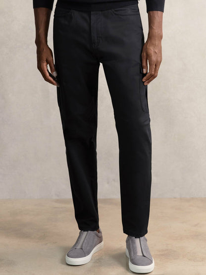 Cotton-Lyocell Cargo Trousers Navy | Men