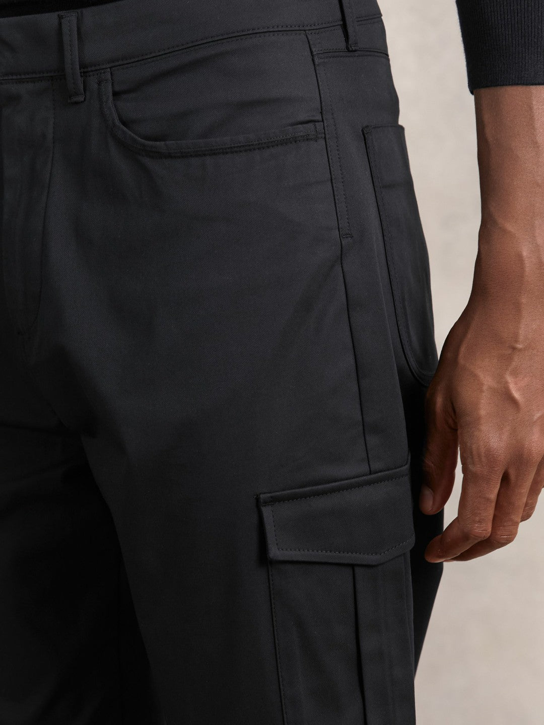 Cotton-Lyocell Cargo Trousers Navy | Men