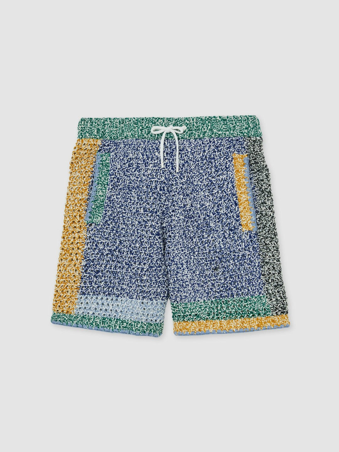 | Tom Daley Crochet Panel Shorts Yellow/Green/Blue Multi | Men