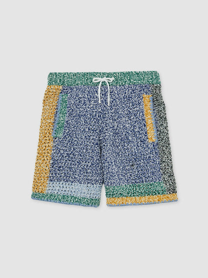 | Tom Daley Crochet Panel Shorts Yellow/Green/Blue Multi | Men
