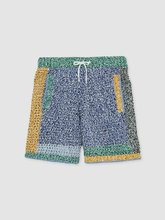 | Tom Daley Crochet Panel Shorts Yellow/Green/Blue Multi | Men