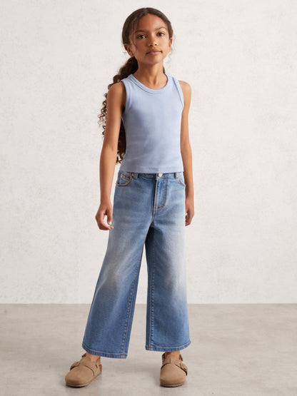 3-9 yrs Stretch-Cotton Ribbed Vest Blue | Children & Baby
