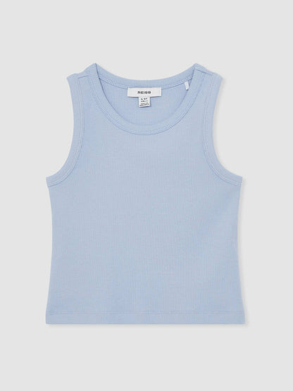 3-9 yrs Stretch-Cotton Ribbed Vest Blue | Children & Baby