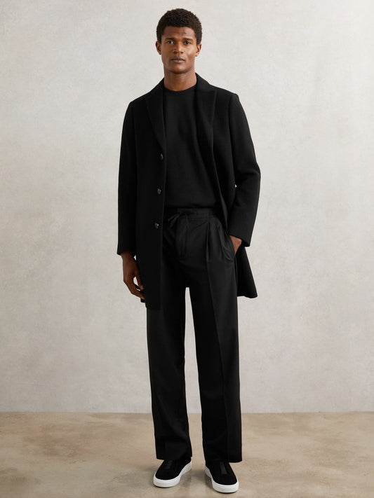Relaxed-Fit Twill Drawstring Trousers Black | Men