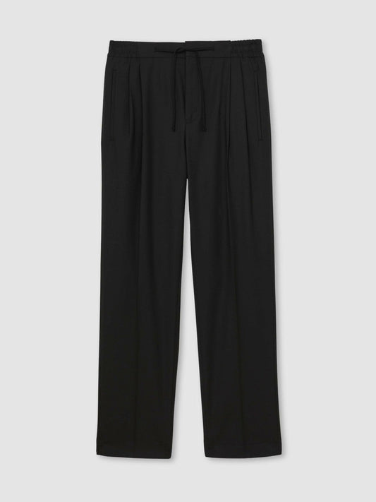 Relaxed-Fit Twill Drawstring Trousers Black | Men