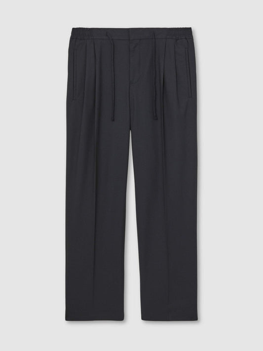 Relaxed-Fit Twill Drawstring Trousers Navy | Men