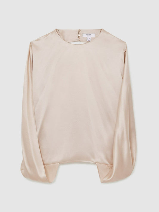 Silk Draped Sleeveless Top Champagne Neutral | Women