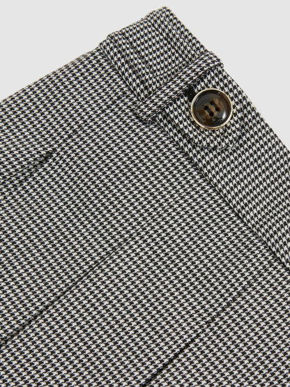 Houndstooth-Check Pleated Skirt Black/White | Children & Baby