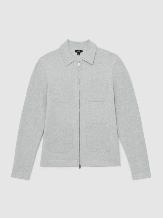 Four-Pocket Zip-Through Cardigan Soft Grey | Men