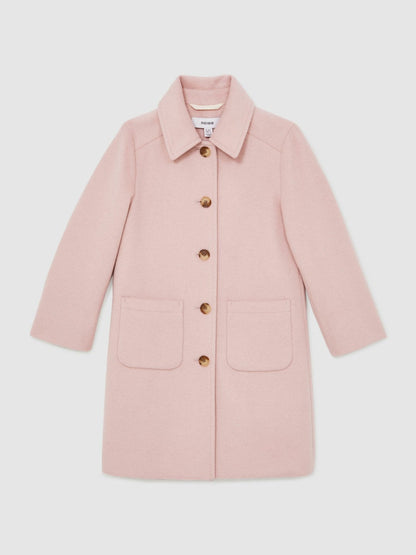 3-9 yrs Wool-Blend Single-Breasted Coat Pink | Children & Baby