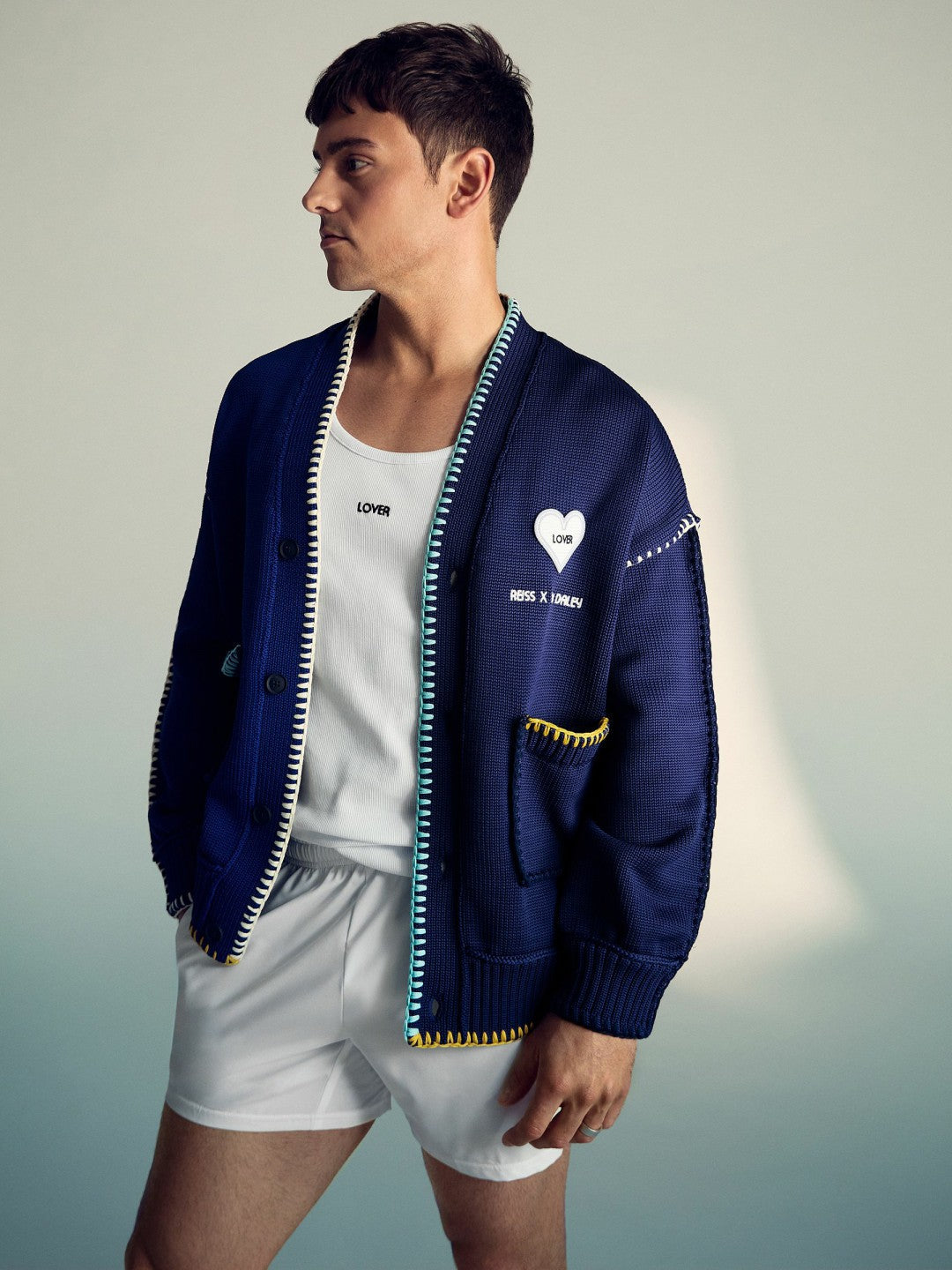 | Tom Daley Lover Knit Cardigan Navy Blue | Men
