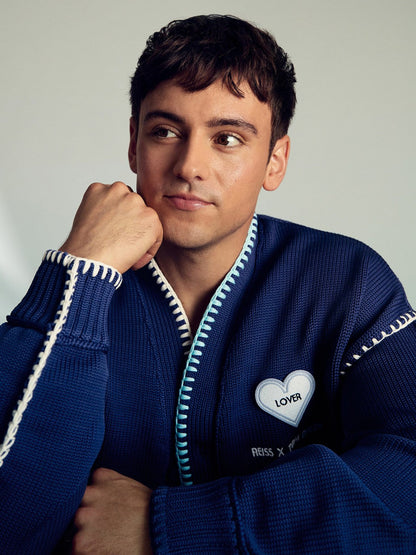 | Tom Daley Lover Knit Cardigan Navy Blue | Men