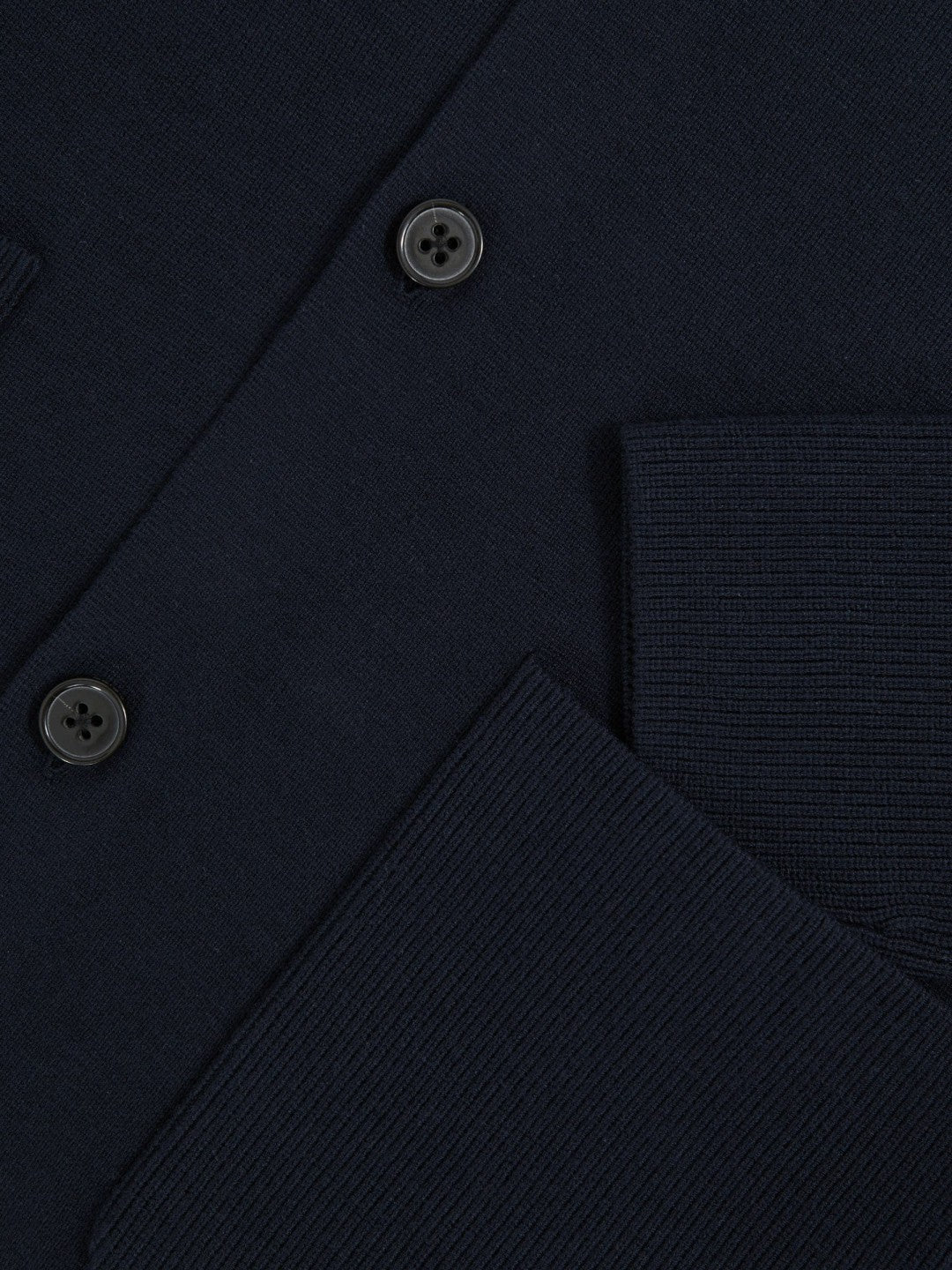 Button-Through Ribbed-Sleeve Shirt Navy Blue | Men