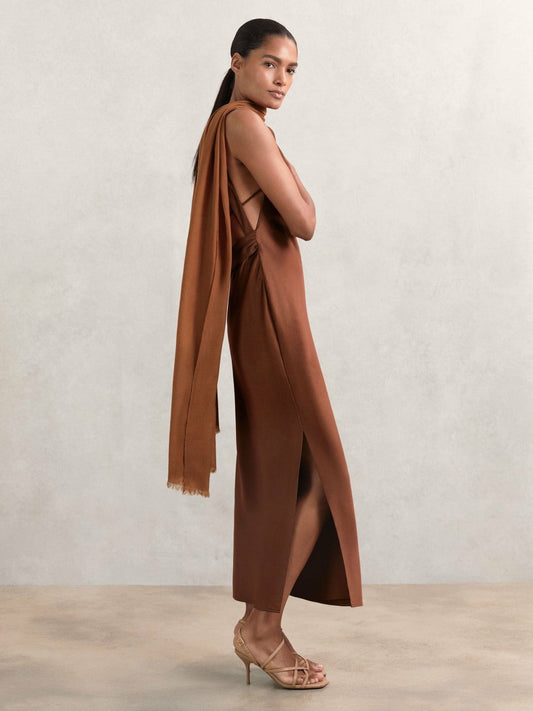 Wool-Cashmere Lightweight Scarf Camel | Women