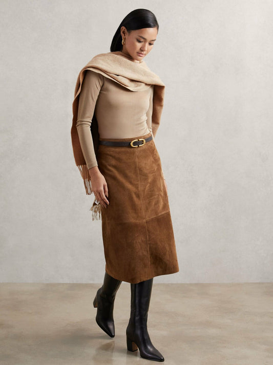 Wool-Cashmere Scarf Taupe | Women