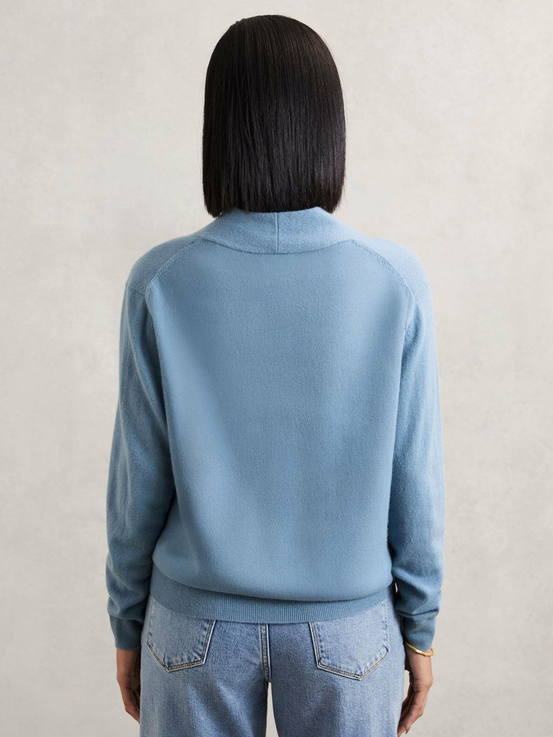 Cashmere V-Neck Jumper Blue | Women