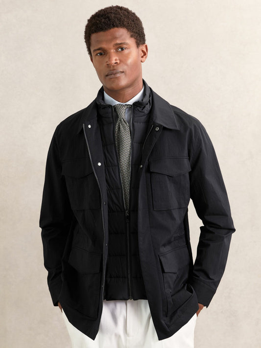 Removable-Gilet Safari Jacket Navy | Men