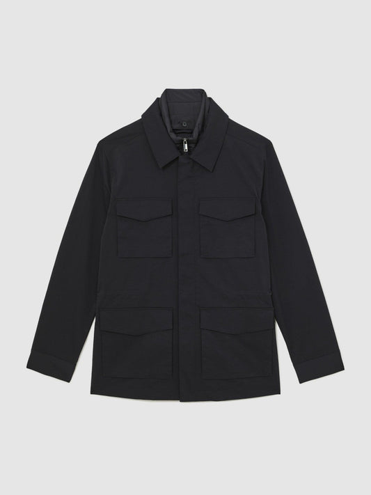 Removable-Gilet Safari Jacket Navy | Men