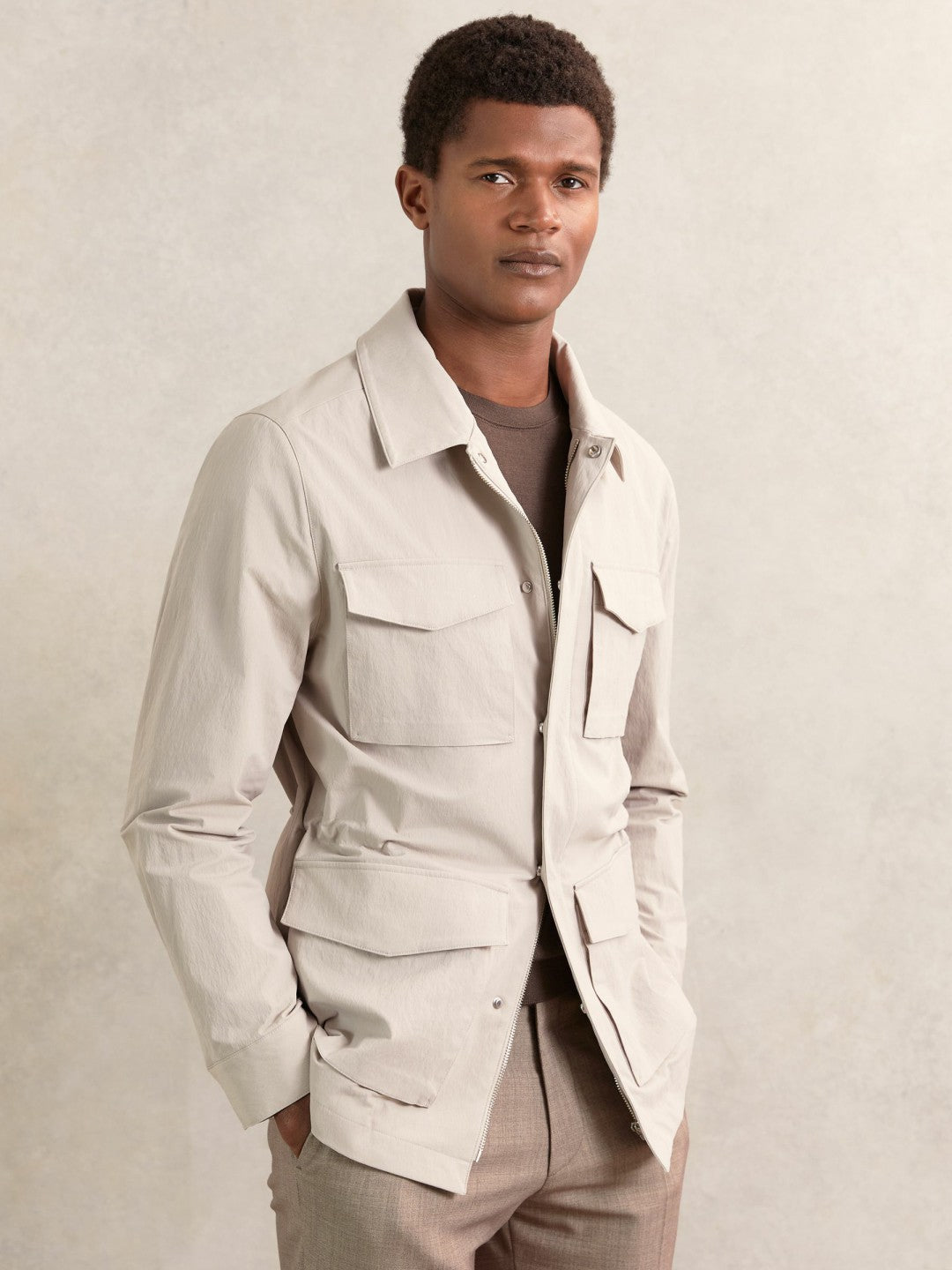 Removable-Gilet Safari Jacket Stone | Men