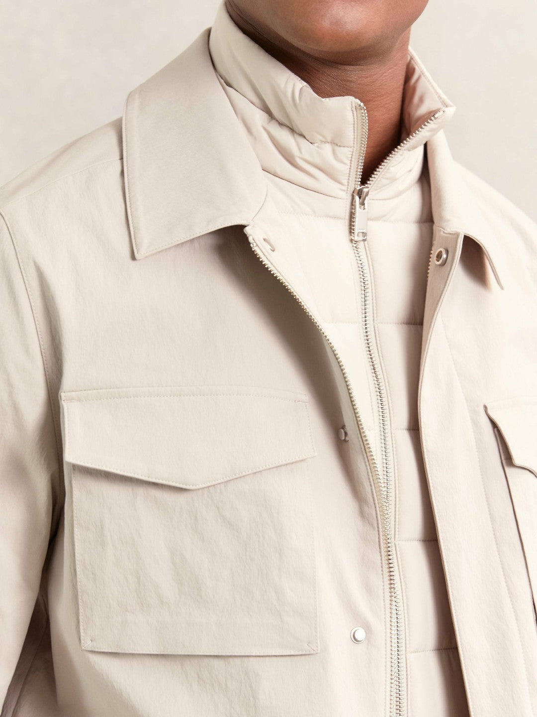 Removable-Gilet Safari Jacket Stone | Men