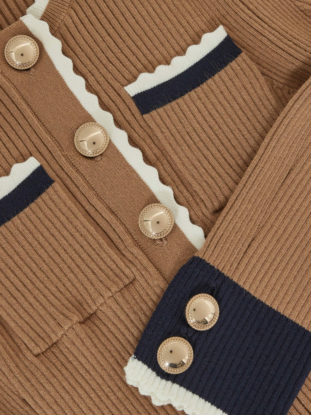 13-14 yrs Scallop-Trim Rib-Knit Dress Camel | Children & Baby