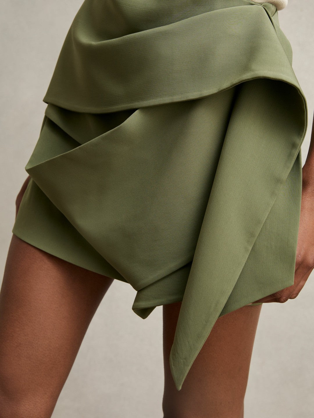 Sculptural Mini Skirt Green | Women