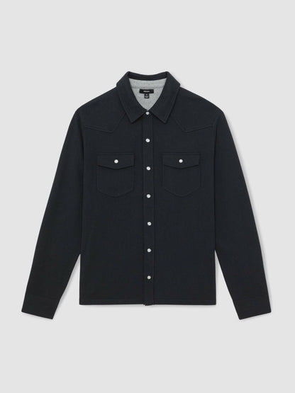 Cotton-Cashmere Western Knitted Shirt Navy | Men