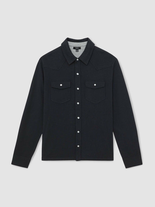Cotton-Cashmere Western Knitted Shirt Navy | Men