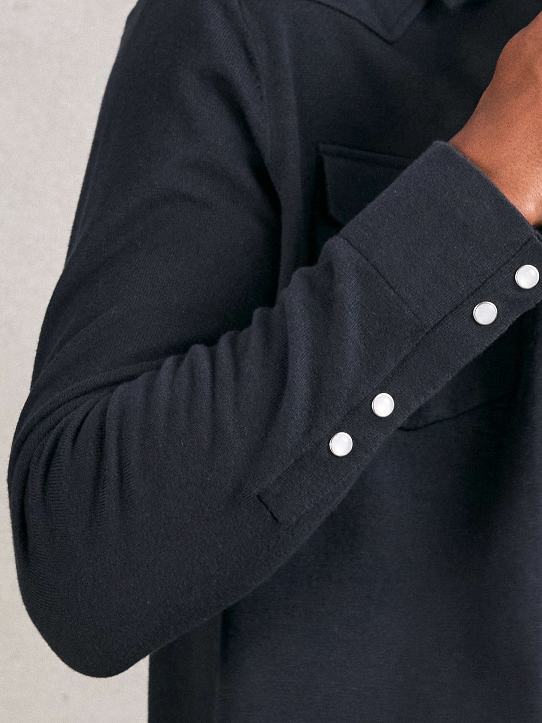 Cotton-Cashmere Western Knitted Shirt Navy | Men