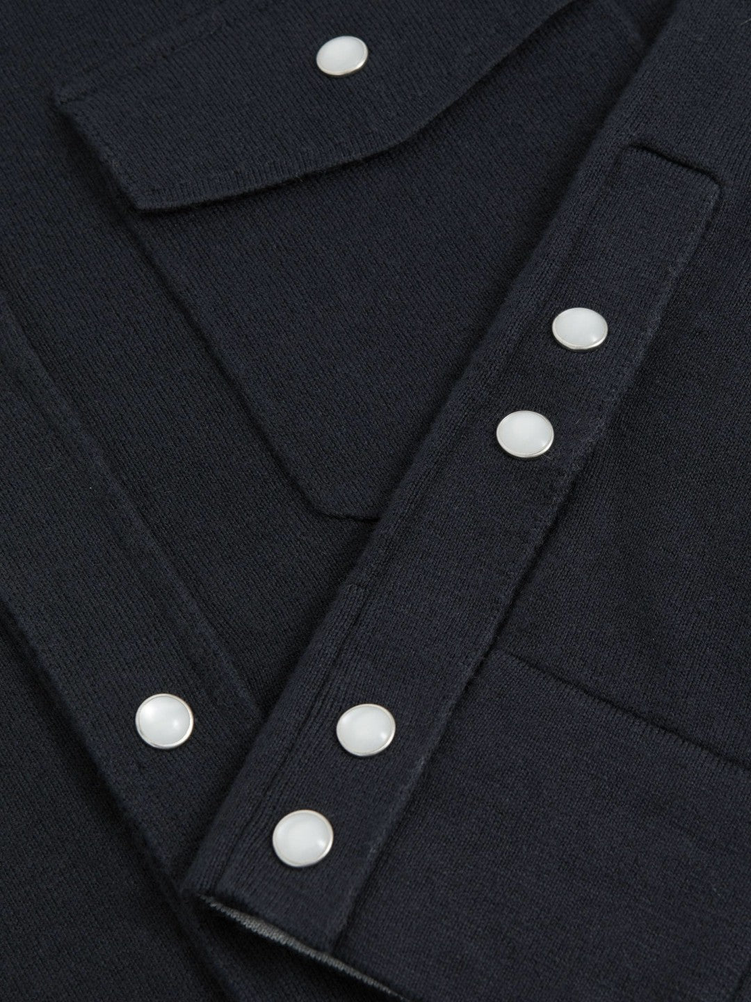 Cotton-Cashmere Western Knitted Shirt Navy | Men