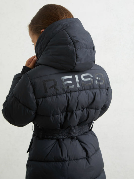Longline Hooded Puffer Coat Navy | Children & Baby