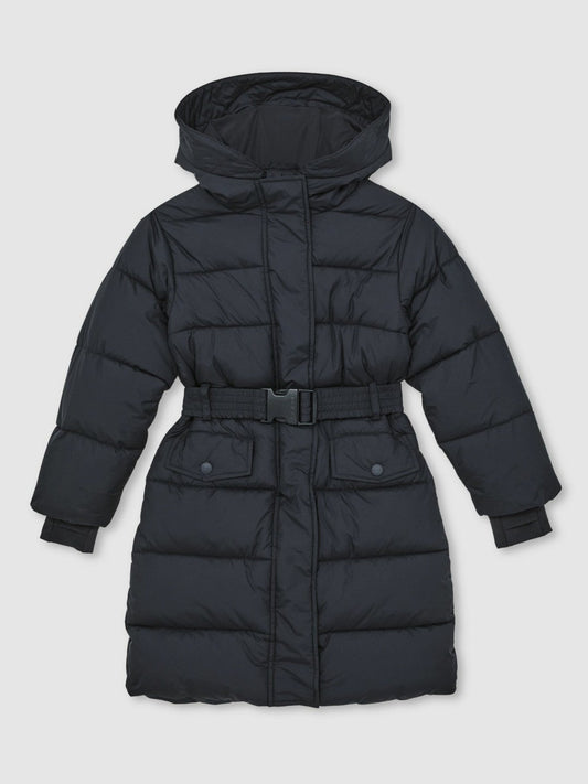 Longline Hooded Puffer Coat Navy | Children & Baby