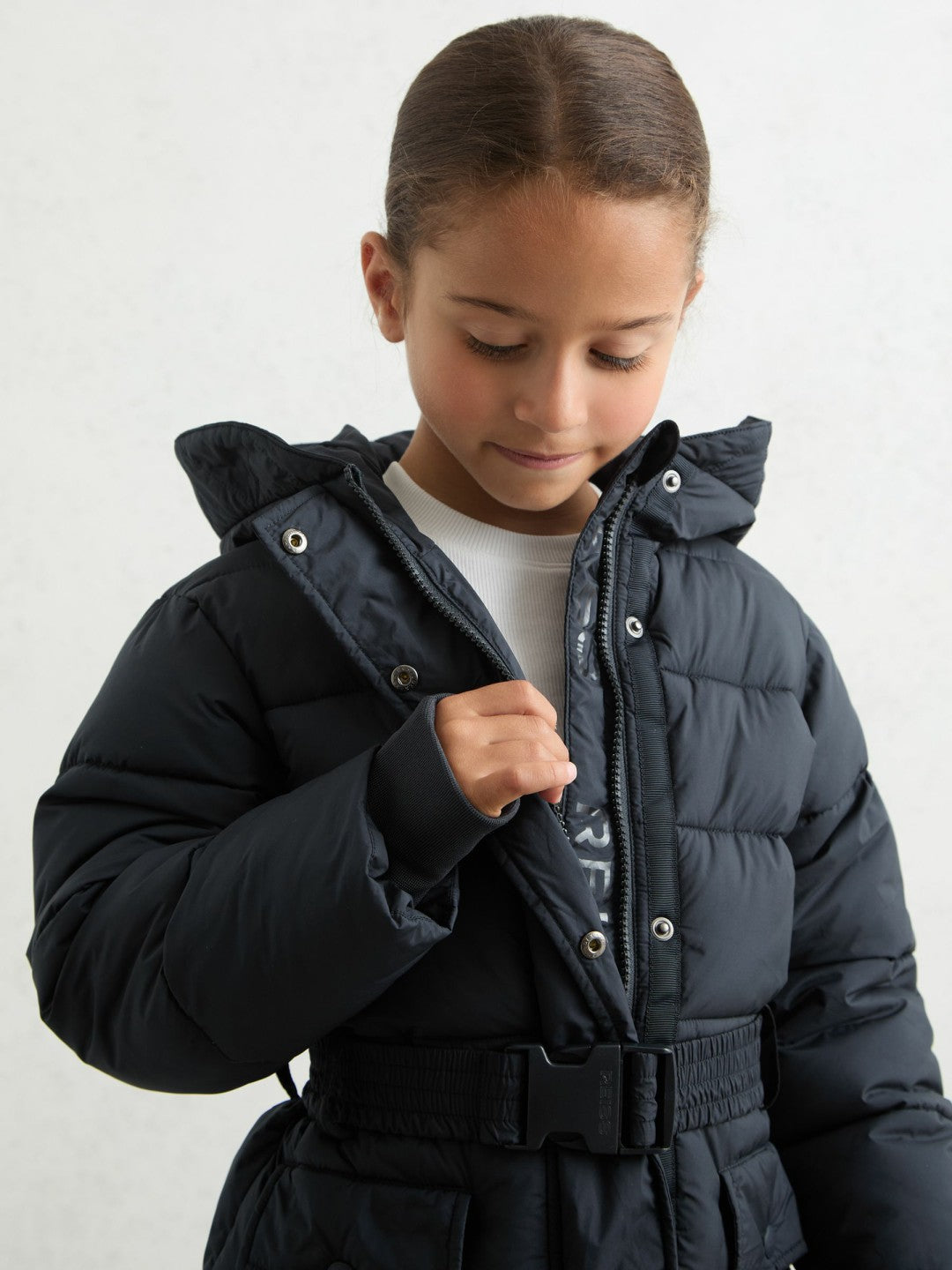 Longline Hooded Puffer Coat Navy | Children & Baby