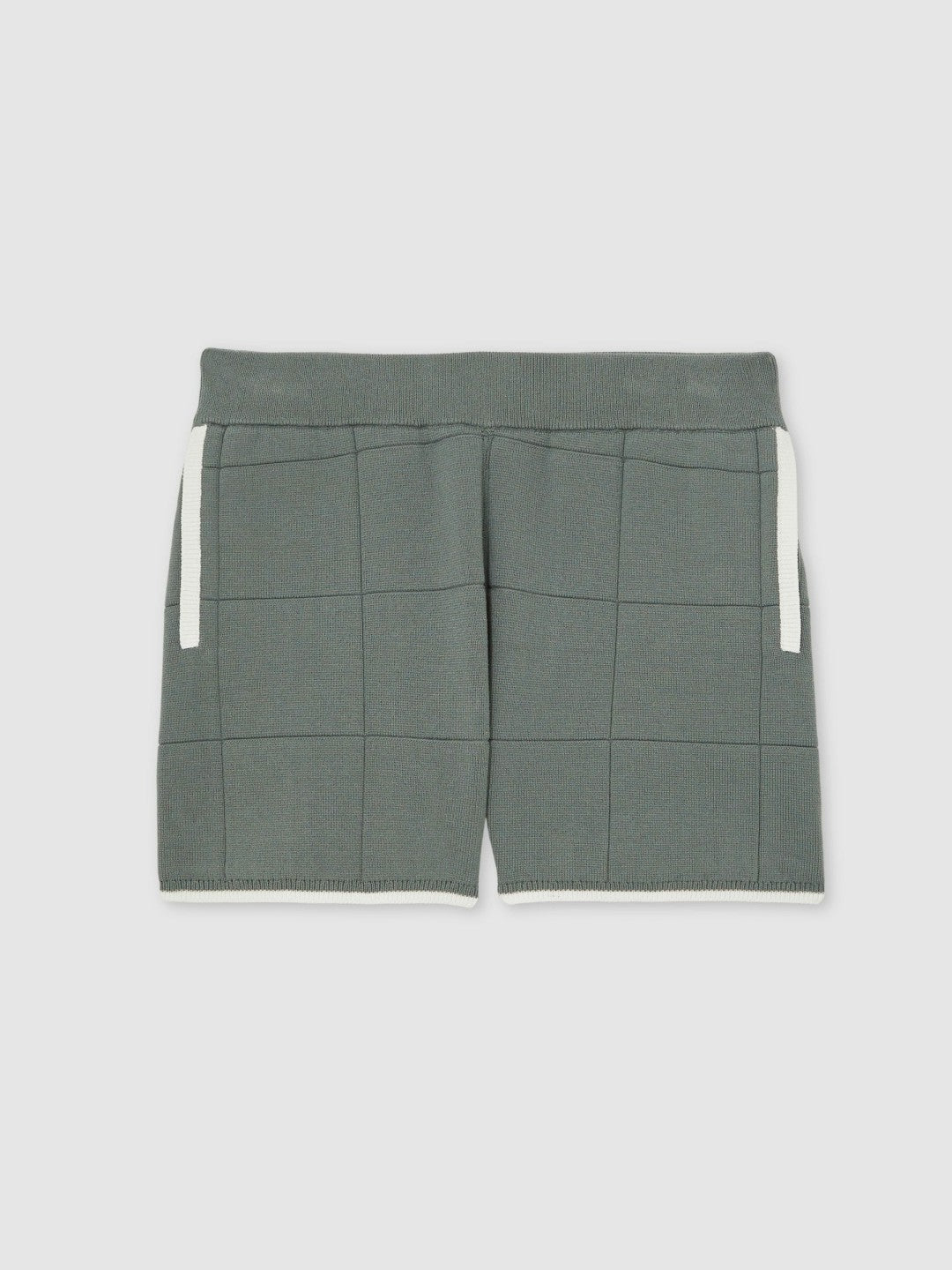Tipped Knit Stitch-Detail Shorts Dark Sage Green | Children & Baby