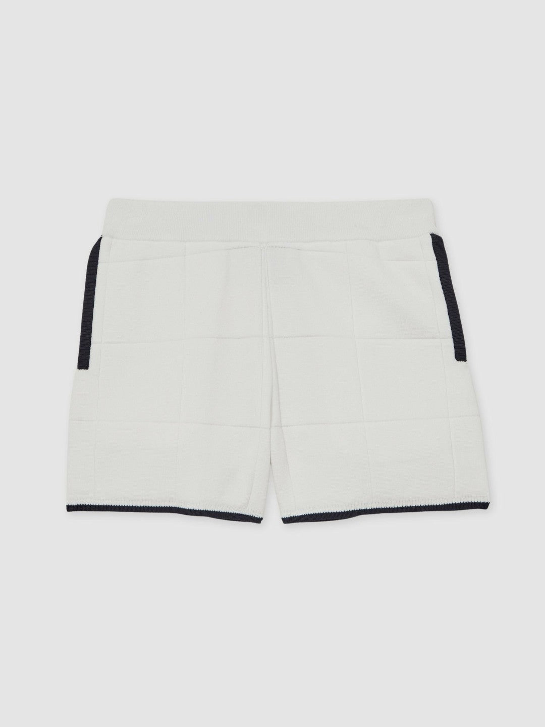 3-9 yrs Tipped Knit Stitch-Detail Shorts White/Navy | Children & Baby