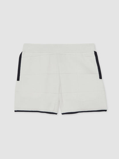 3-9 yrs Tipped Knit Stitch-Detail Shorts White/Navy | Children & Baby