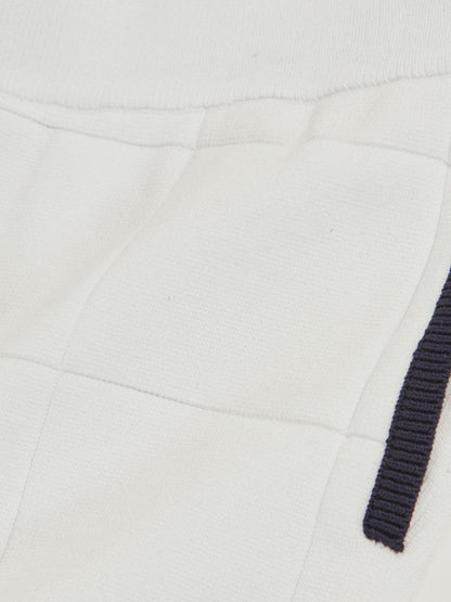 3-9 yrs Tipped Knit Stitch-Detail Shorts White/Navy | Children & Baby