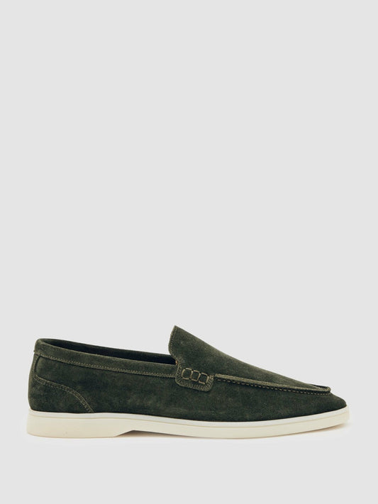 Suede Slip-On Loafers Forest Green | Men