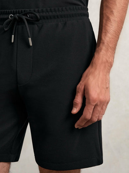 Textured Drawstring Shorts Black | Men