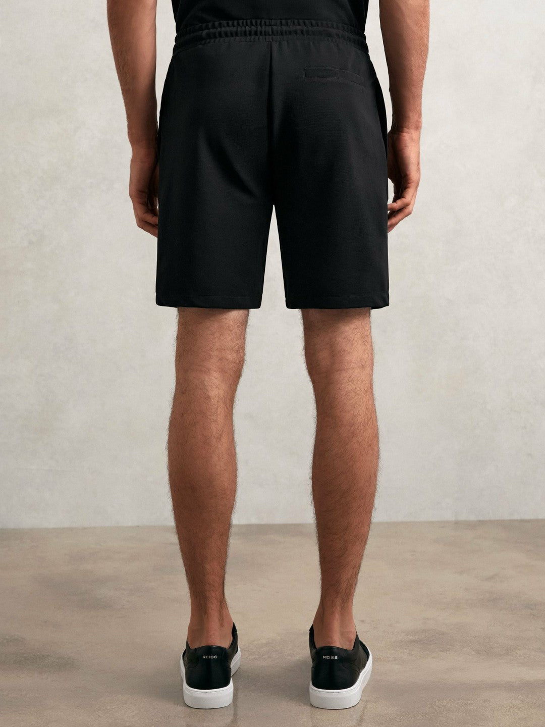 Textured Drawstring Shorts Black | Men