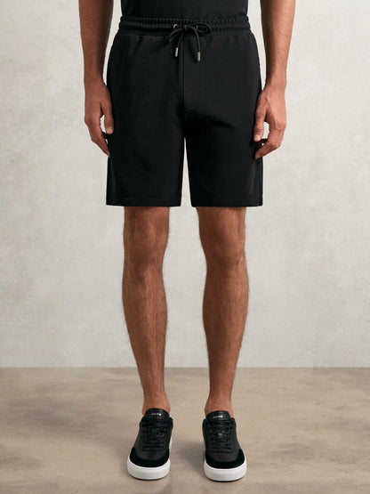 Textured Drawstring Shorts Black | Men