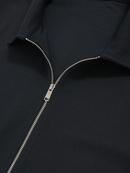Textured Zip Through Overshirt Navy | Men