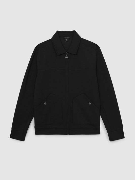 Interlock Zip Through Overshirt Black | Men