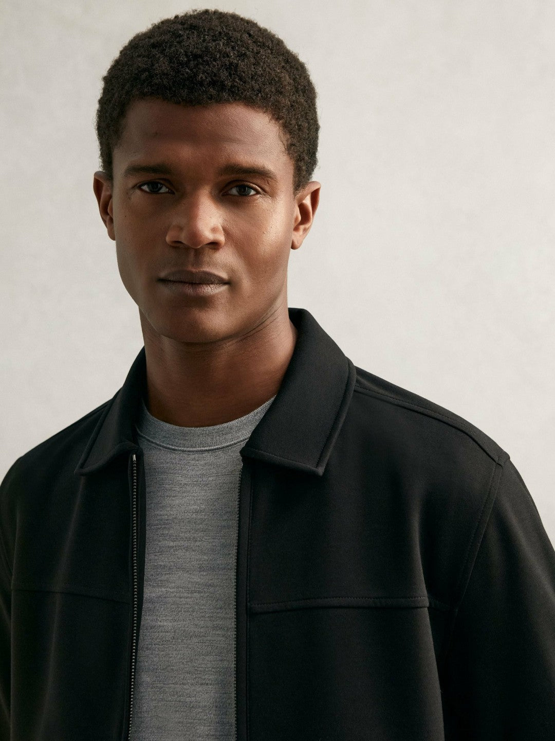Interlock Zip Through Overshirt Black | Men