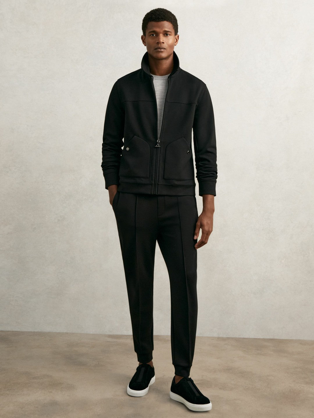 Interlock Zip Through Overshirt Black | Men