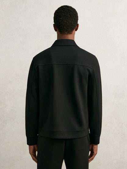 Interlock Zip Through Overshirt Black | Men